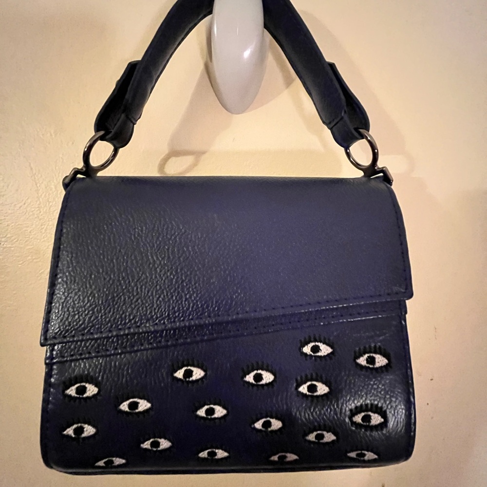 Min & Mon Navy Blue Anastasio Micro Crossbody Bag All Over Eyes